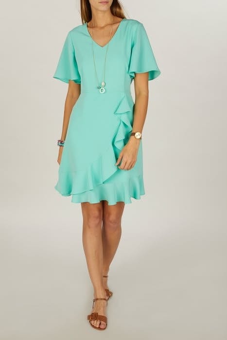 DRESS VOLANT FRONT & SLEEVE GREEN 2