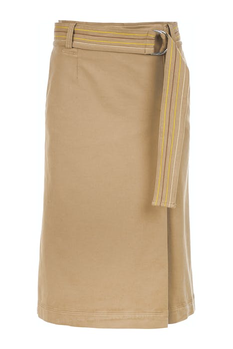 HIGH WAIST SKIRT FANCY BELT BROWN 1