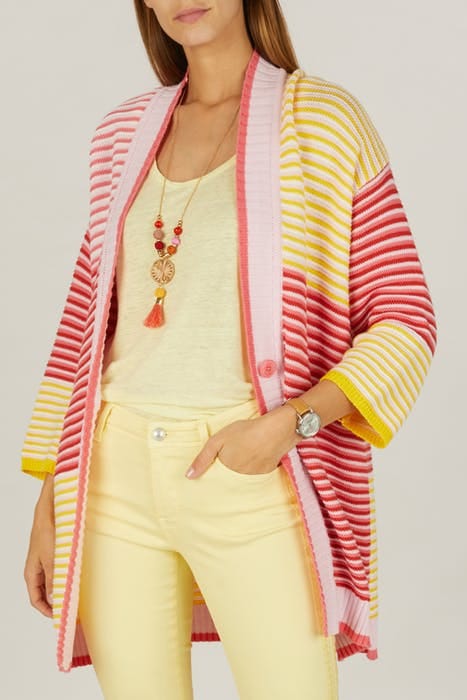 CARDIGAN MULTICOL SHSL PINK 3