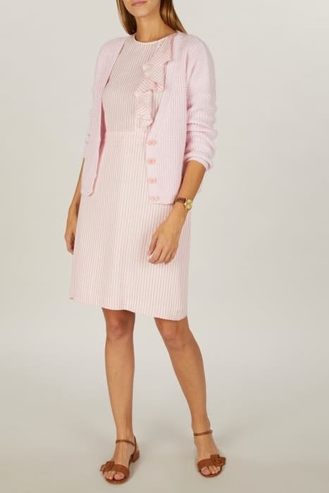 LOOSE V-NECK AJOUR CARDI LS PINK 5