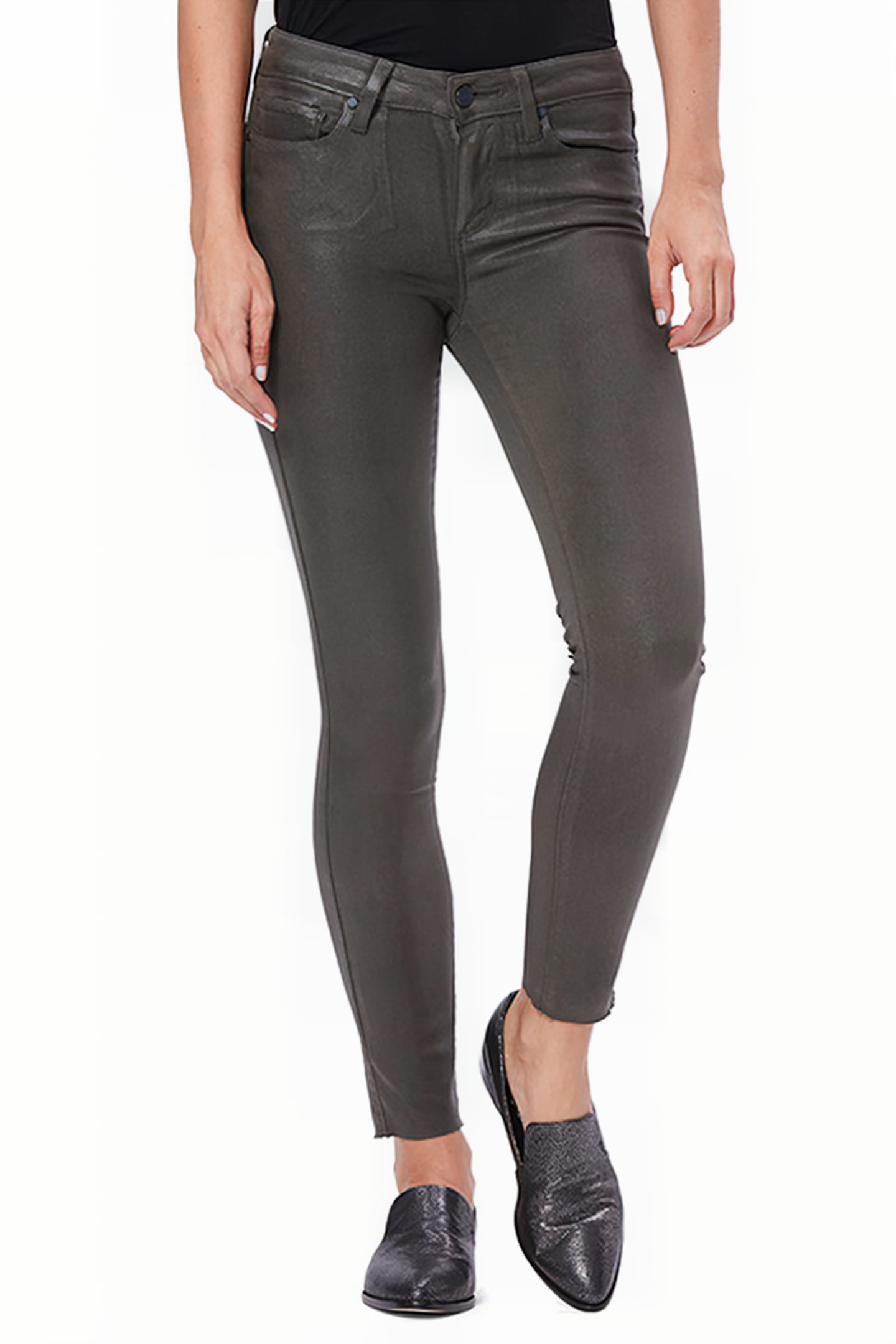 VERDUGO ANKLE RAW HEM CHIVE LUXE COATING 1
