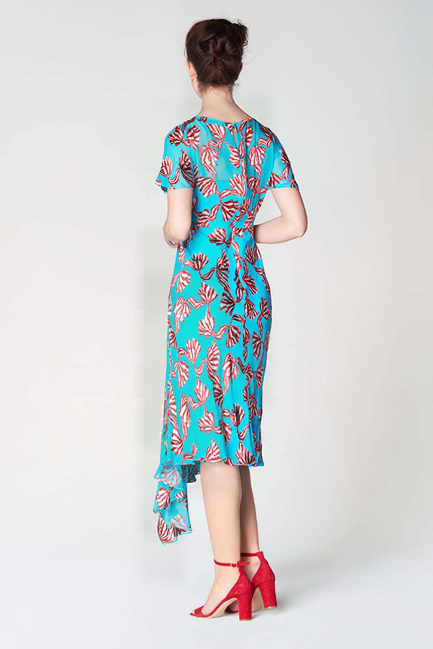 PORTER MIDI DRESS TEAL 2