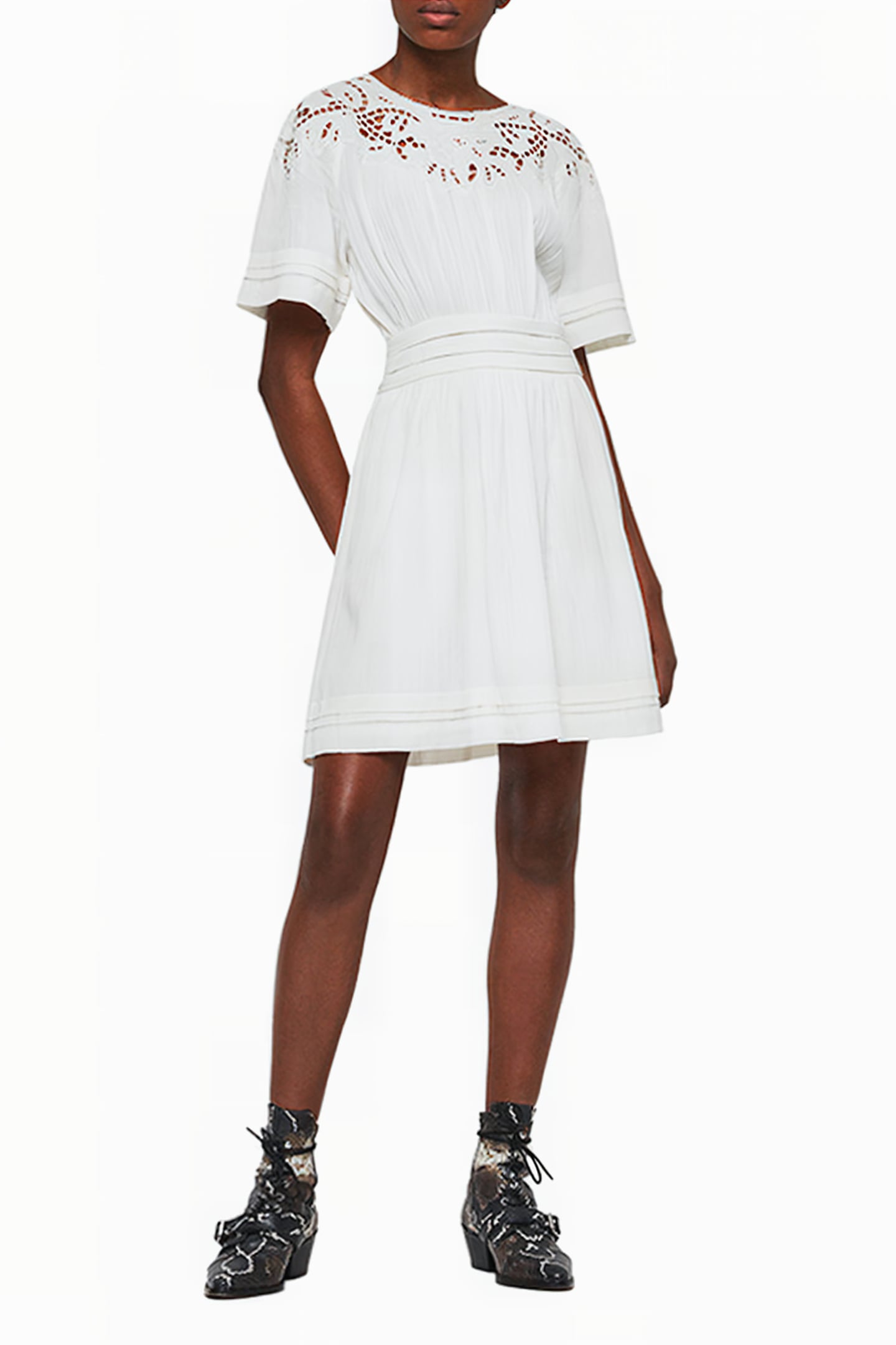 LISE DRESS CHALK WHITE 1