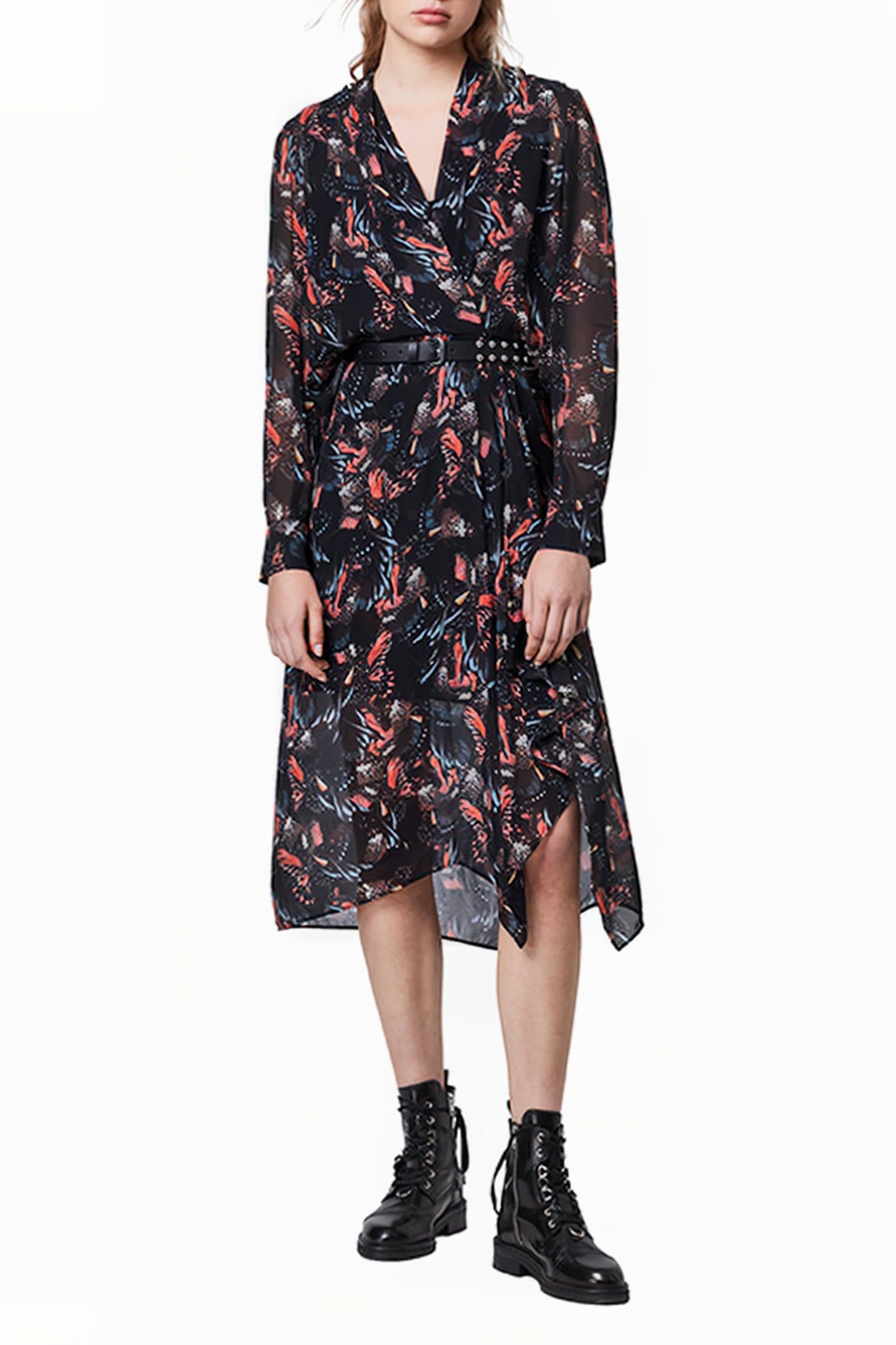 VALERO FLUTTER DRESS BLACK 3