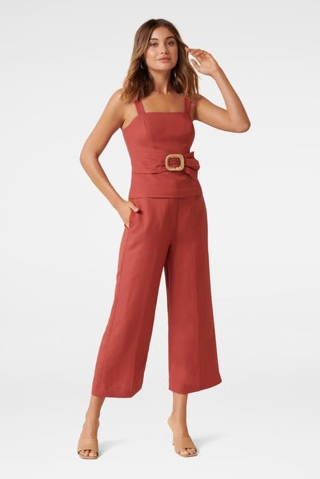 BYRON BELTED PEPLUM BUSTIER ORANGE RUST 4