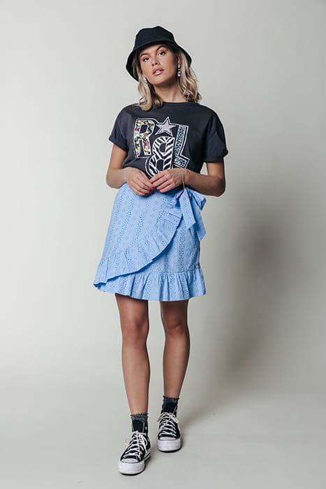 8291 - SHELBY BRODERIE ANGLAISE WRAP SKIRT BLUE 1