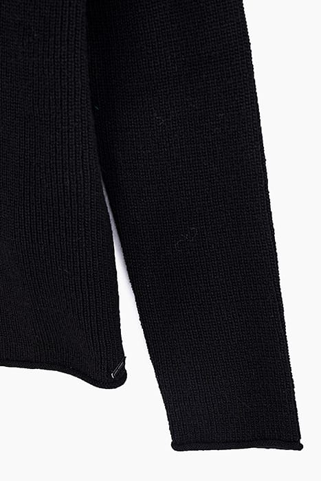 BLACK HAIRY DECORATIVE REVERSIBLE CARDIGAN BLACK 3