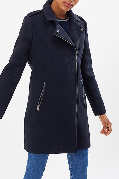 NAVY BLUE BIKER-STYLE COAT 3