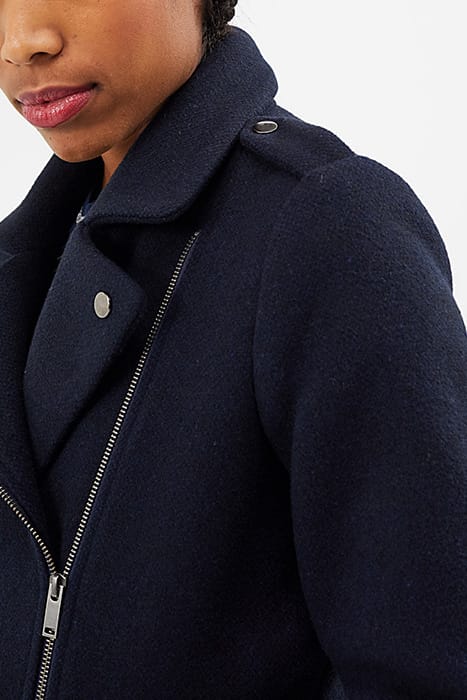 NAVY BLUE BIKER-STYLE COAT 7