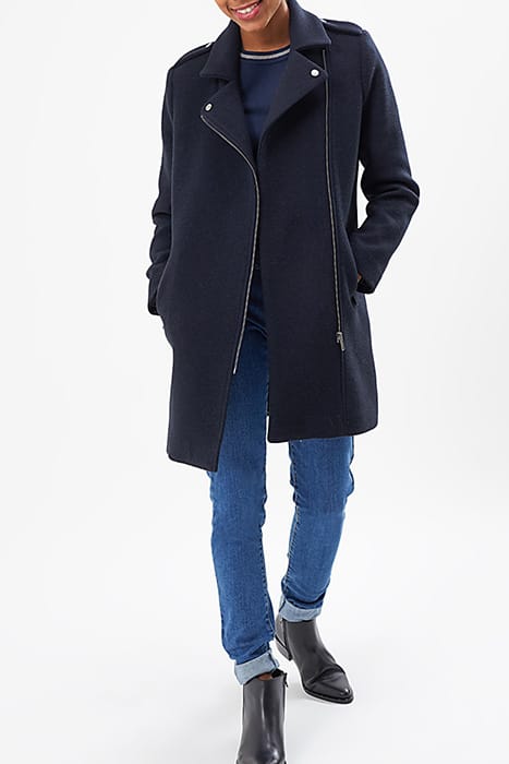NAVY BLUE BIKER-STYLE COAT 4