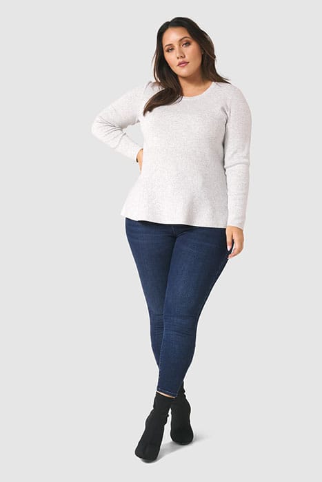 CATIA CURVE PEPLUM HEM FITTED JUMPER GREY MARLE 5