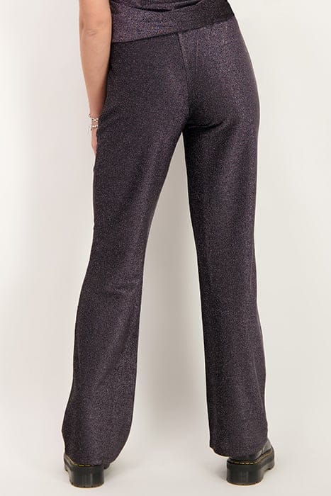 ZWARTE GLITTER STRAIGHT FIT BROEK BLACK BLACK 2