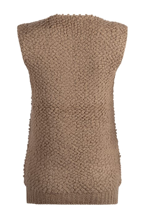 LONG CREWNECK BUT GILET BROWN 2