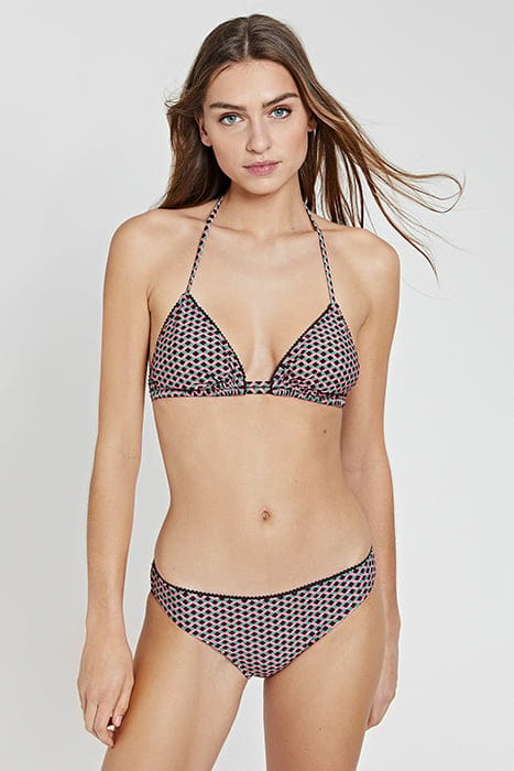 LADIES RETRO MINIPRINT LIZ TRIANGLE BIKINI BOURGONDY AUBERGI 1