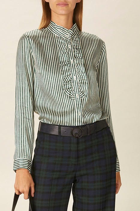 SHIRT WITH RUFFLE FRONT GREEN 1