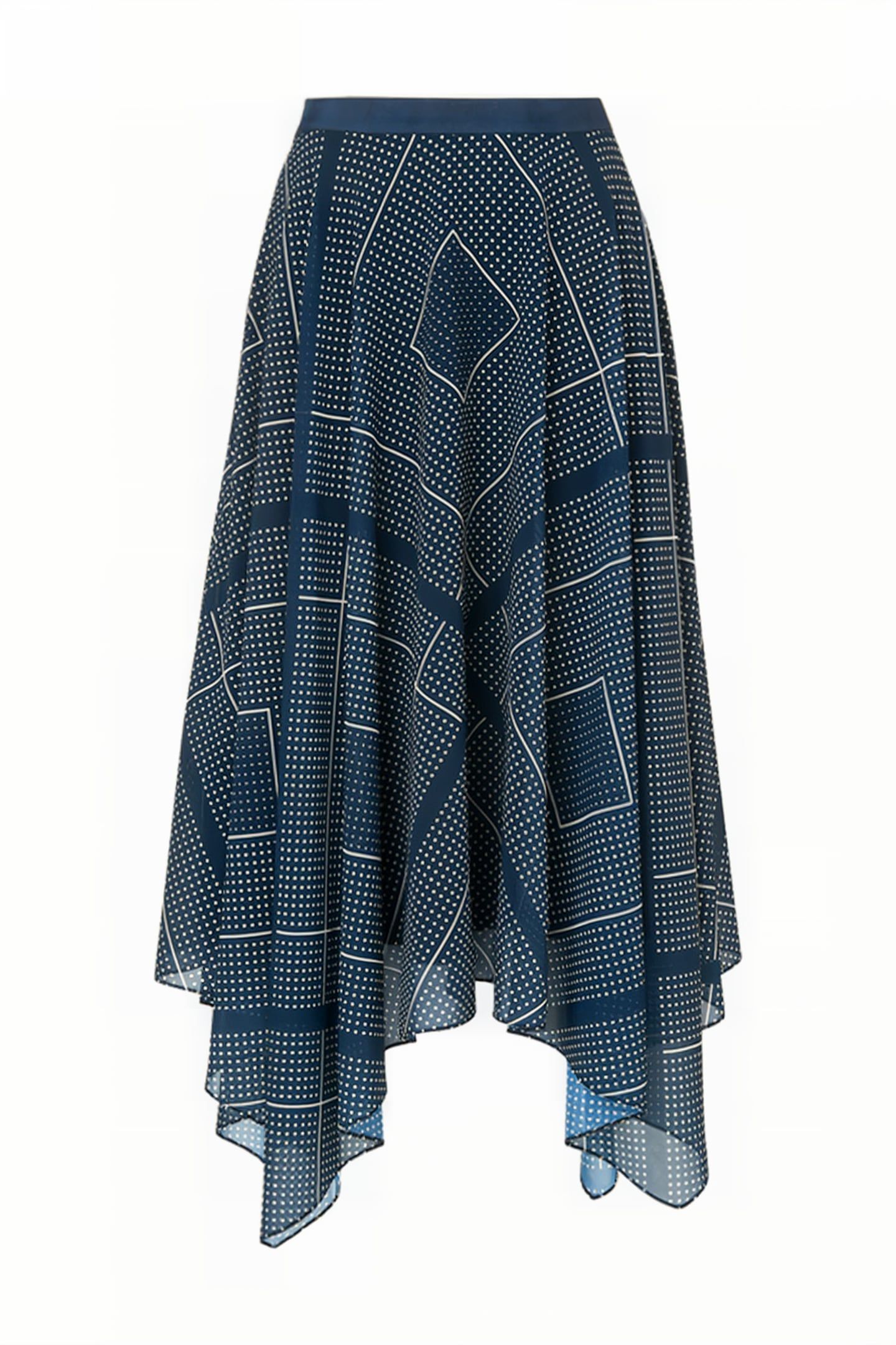 WAIT MIDI SKIRT MUL-NAVY/CREAM 4