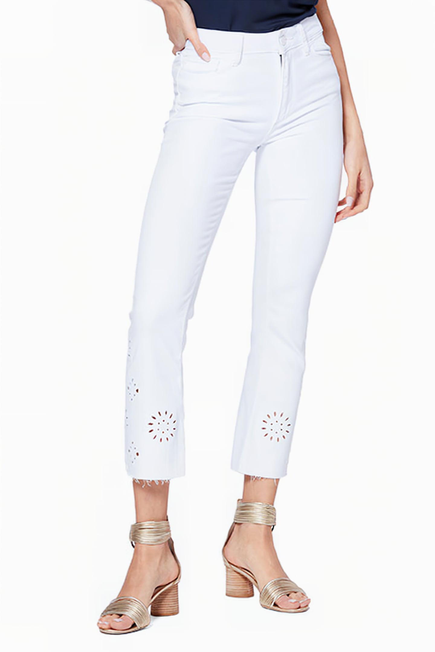 VINTAGE COLETTE RAW HEM CRISP WHITE EMBROIDERED 1