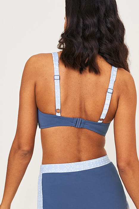 PATCHWORK PANEL BIKINI TOP MID BLUE 3