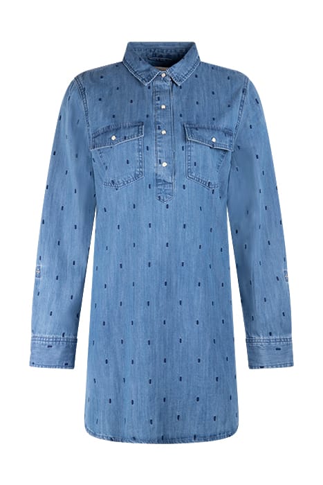 CHLOE EMBROIDERED DENIM TUNIC MID DENIM 1
