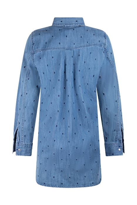 CHLOE EMBROIDERED DENIM TUNIC MID DENIM 2