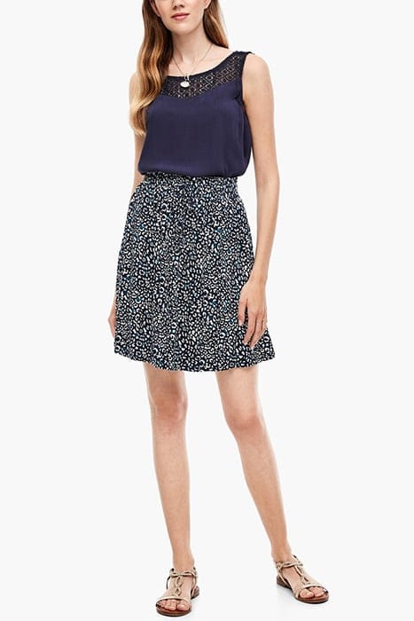 SKIRT SHORT WIDE RED LABEL DARK BLUE AOP 4