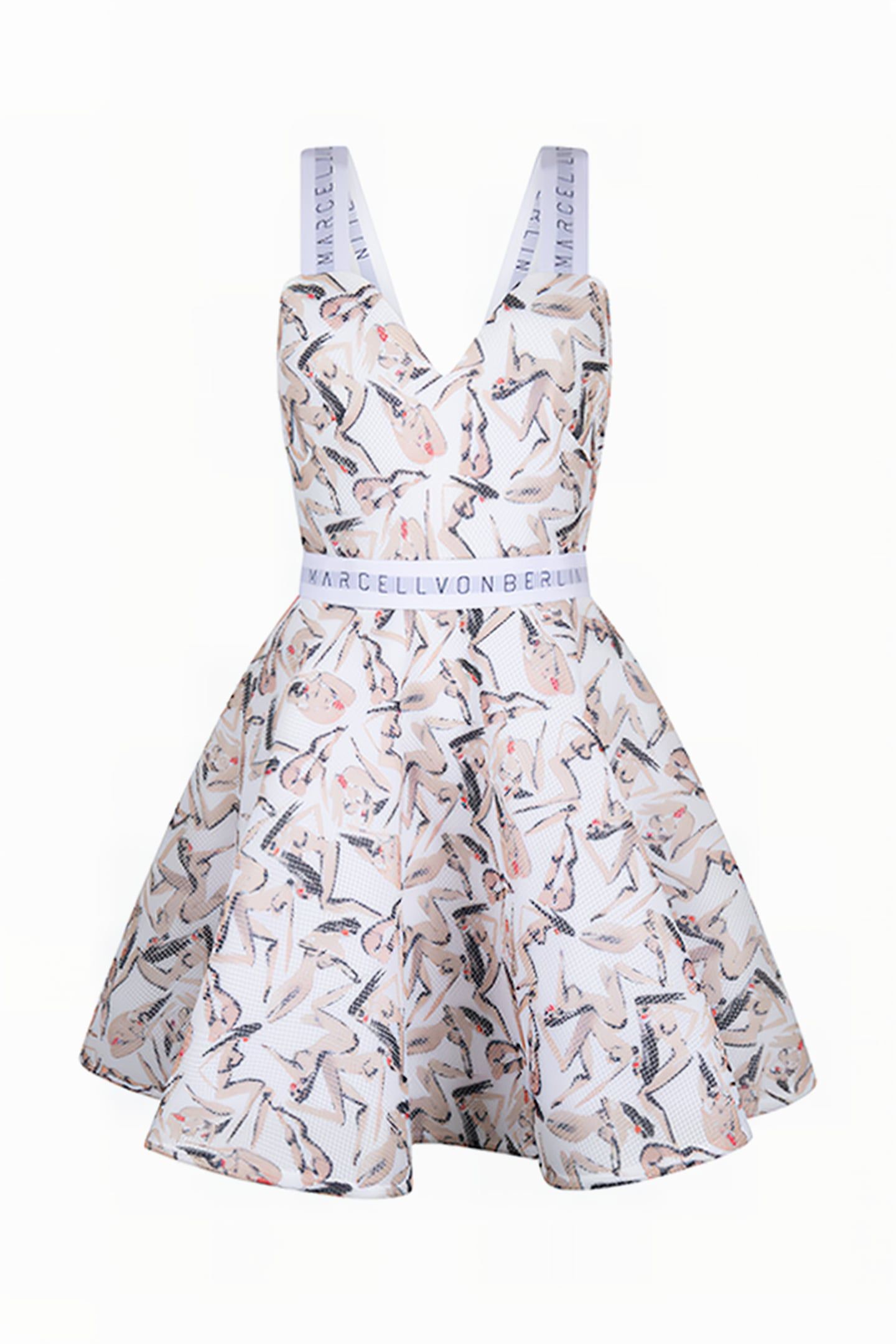 WOMENS MVB ICONIC SKATER DRESS PRINT / WHITE 1