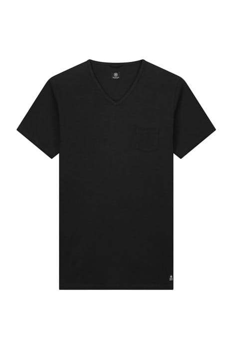 BASIC V-NECK TEE SLUB JERSEY BLACK 1