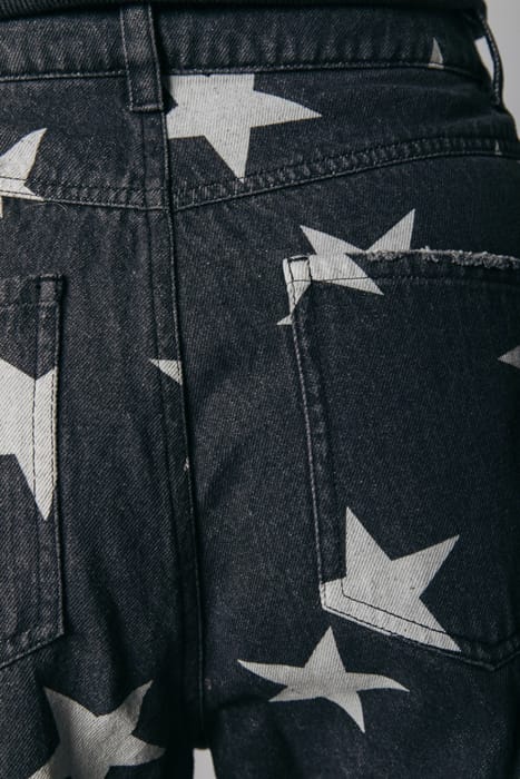 JULIA ACID WASH STAR MOMFIT PANTS GREY 6
