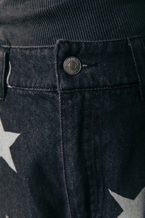 JULIA ACID WASH STAR MOMFIT PANTS GREY 7