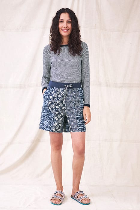 EFFIE LINEN SHORTS BLUE 2