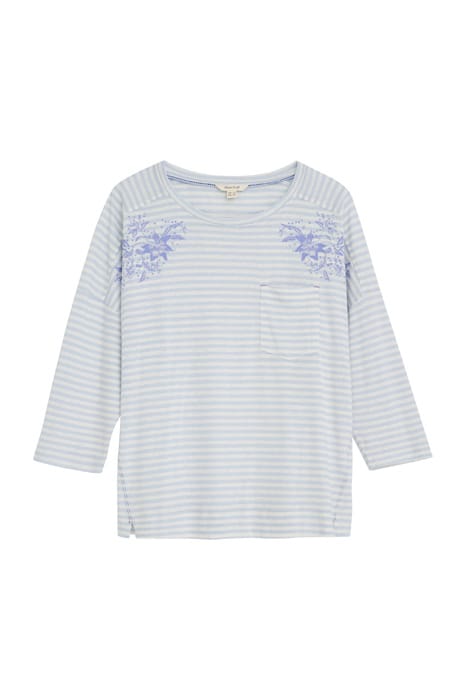 LENNOX LINEN JERSEY TEE BLUE MULTI 1