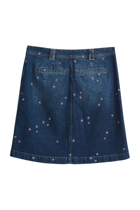 MELODY EMBROIDERED DENIM SKIRT MID DENIM 6
