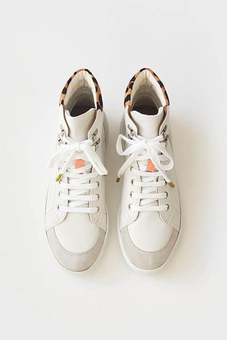 LEATHER HIGH TOP TRAINER WHITE 3