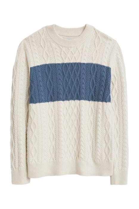 COLOUR BLOCK CABLE CREW NATURAL MULTI 1