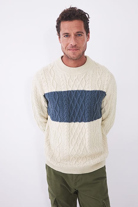 COLOUR BLOCK CABLE CREW NATURAL MULTI 2
