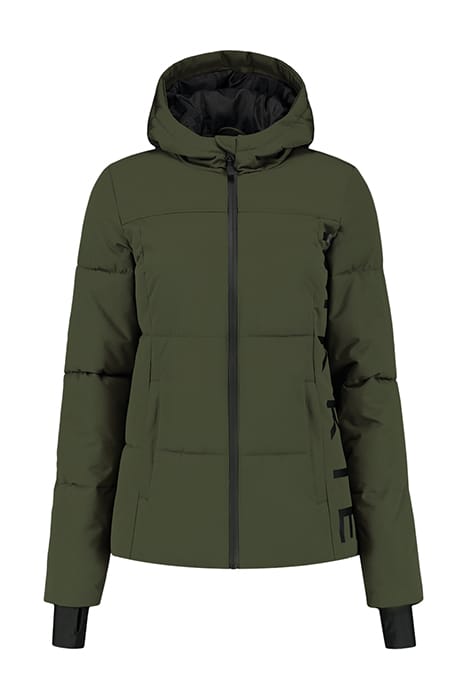 NIKKIE LOGO CHEST SKI JACKET NIGHT FOREST 1