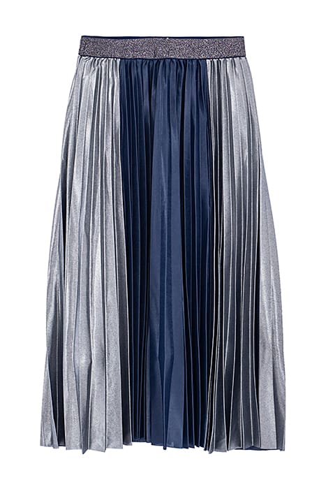 GIRLS’ NAVY AND SILVER PLEATED LONG SKIRT 2
