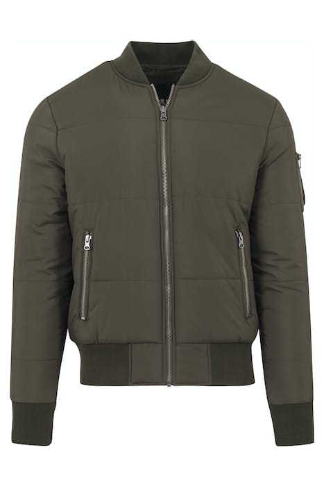 BASIC QUILT BOMBER JACKET OLIVE 1