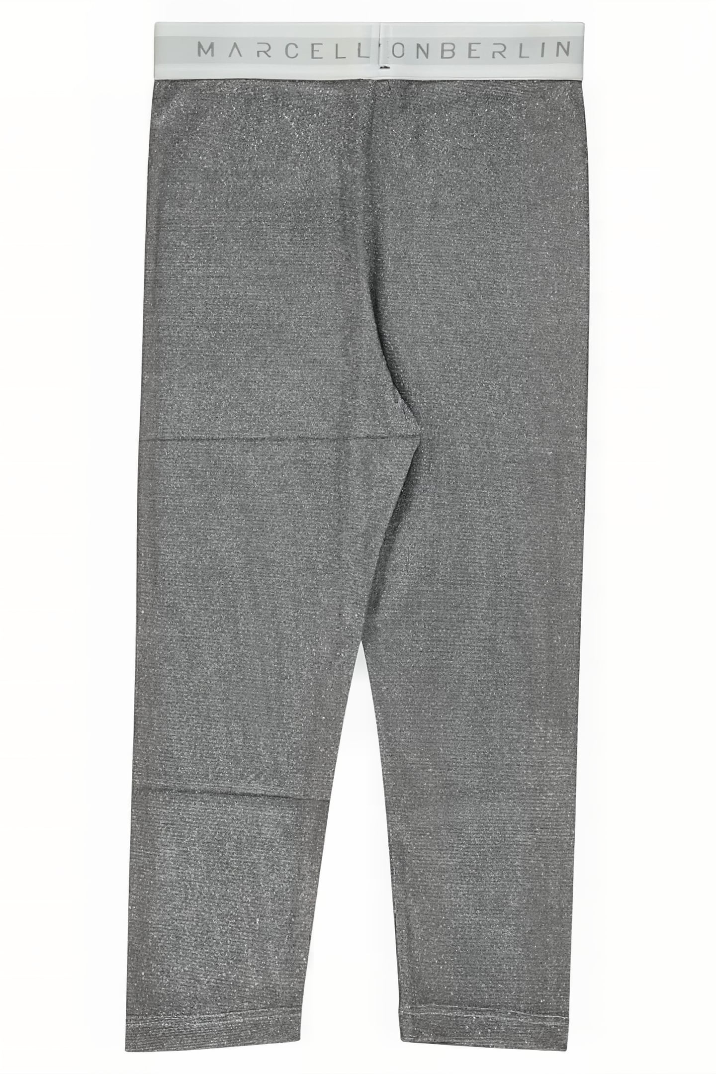WOMAN'S GLITTER LEGGINS SILVER WITH LOGO TAPE WHITE SILVER 2