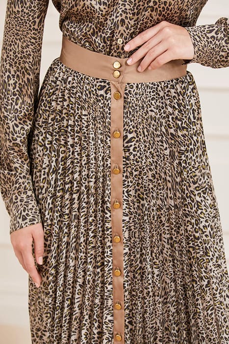 MARCIANO BY GUESS JULIE PLISSE SKIRT ANIMAL SPOTS 4