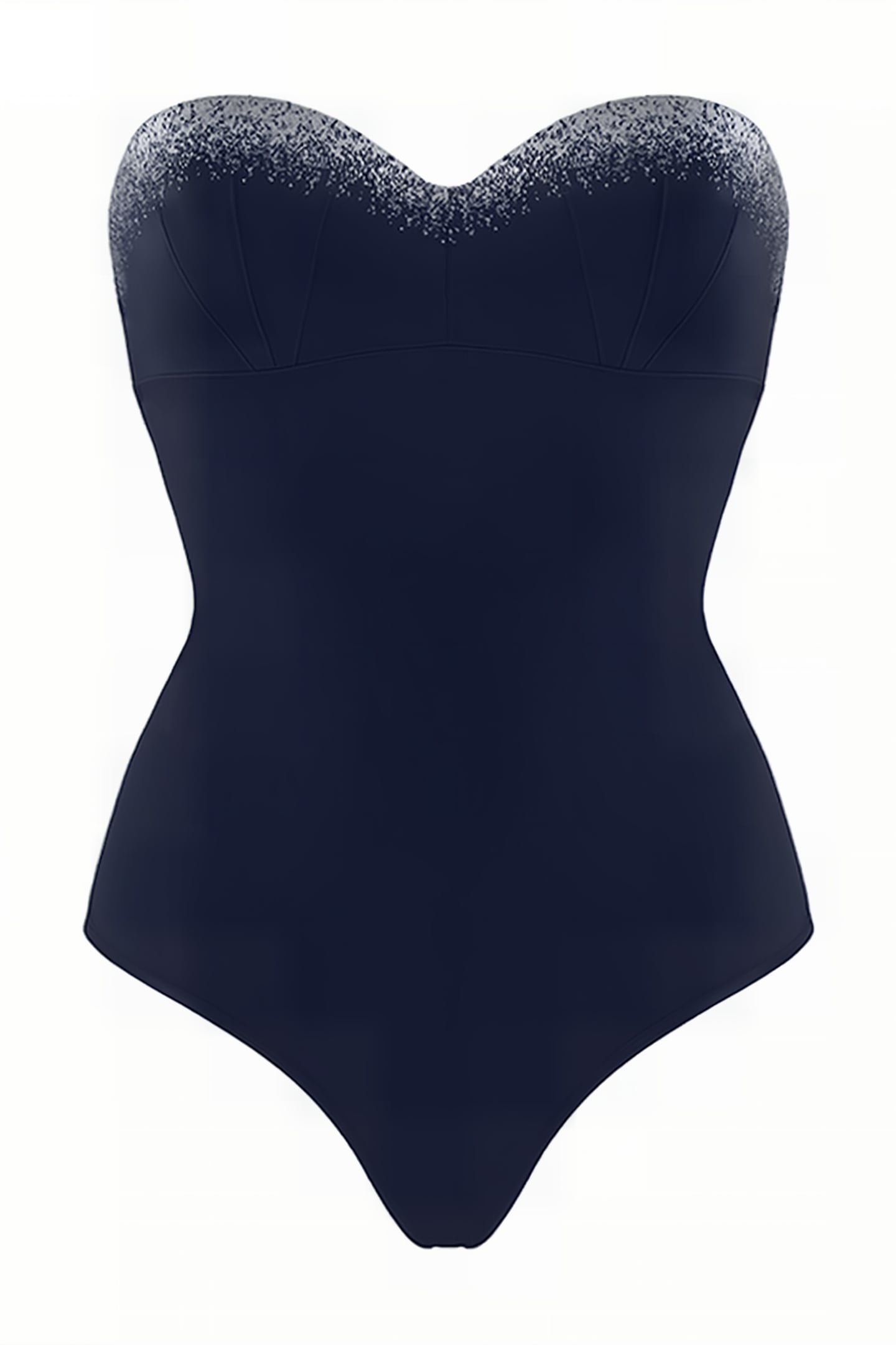 ISHTAR MIDNIGHT BLUE AND SILVER STRAPLESS BATHING SUIT 5