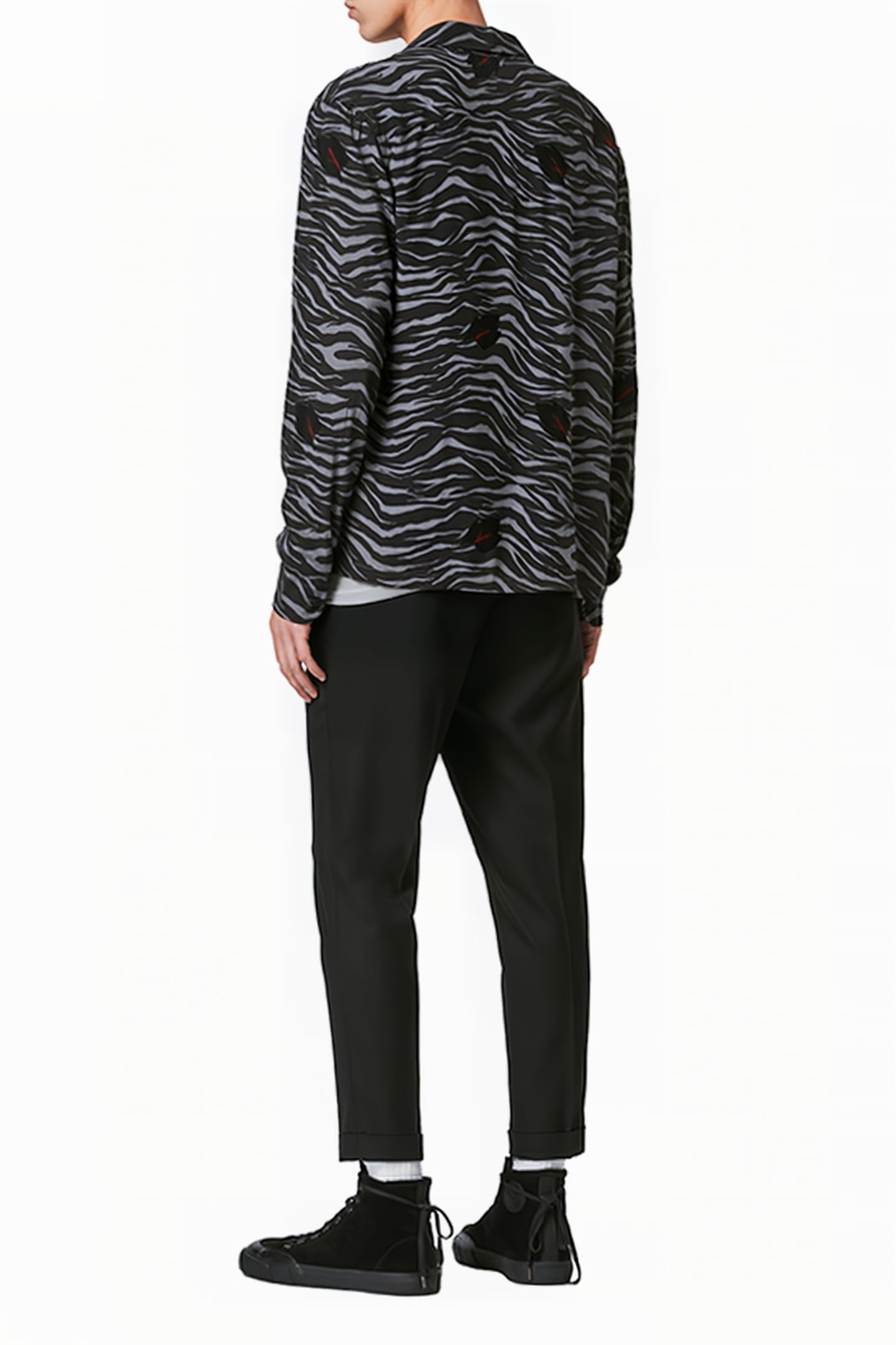 LAZARO LS SHIRT GREY/JET BLACK 4