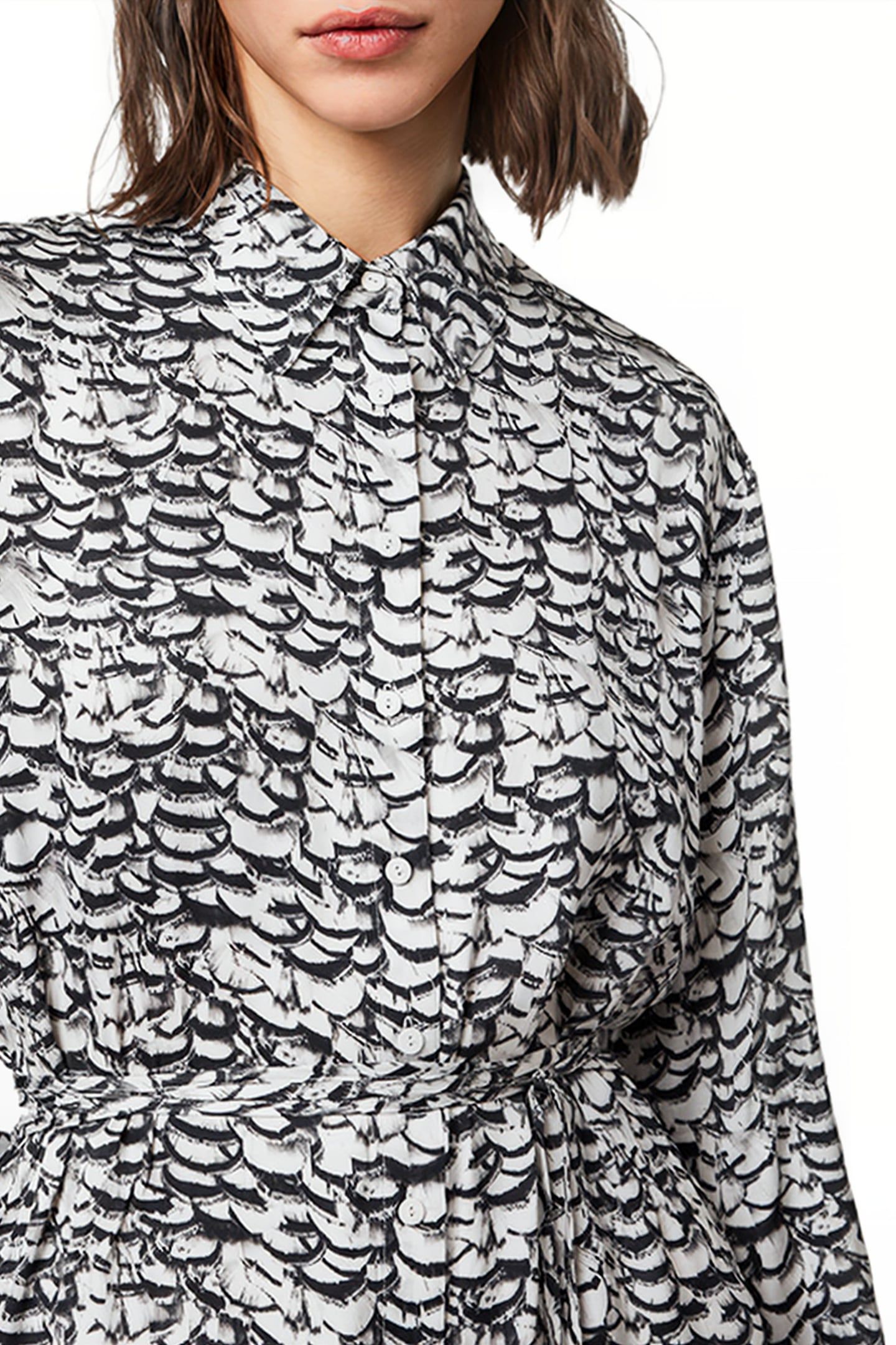 ANYA PLUME DRESS CHALK WHITE 6