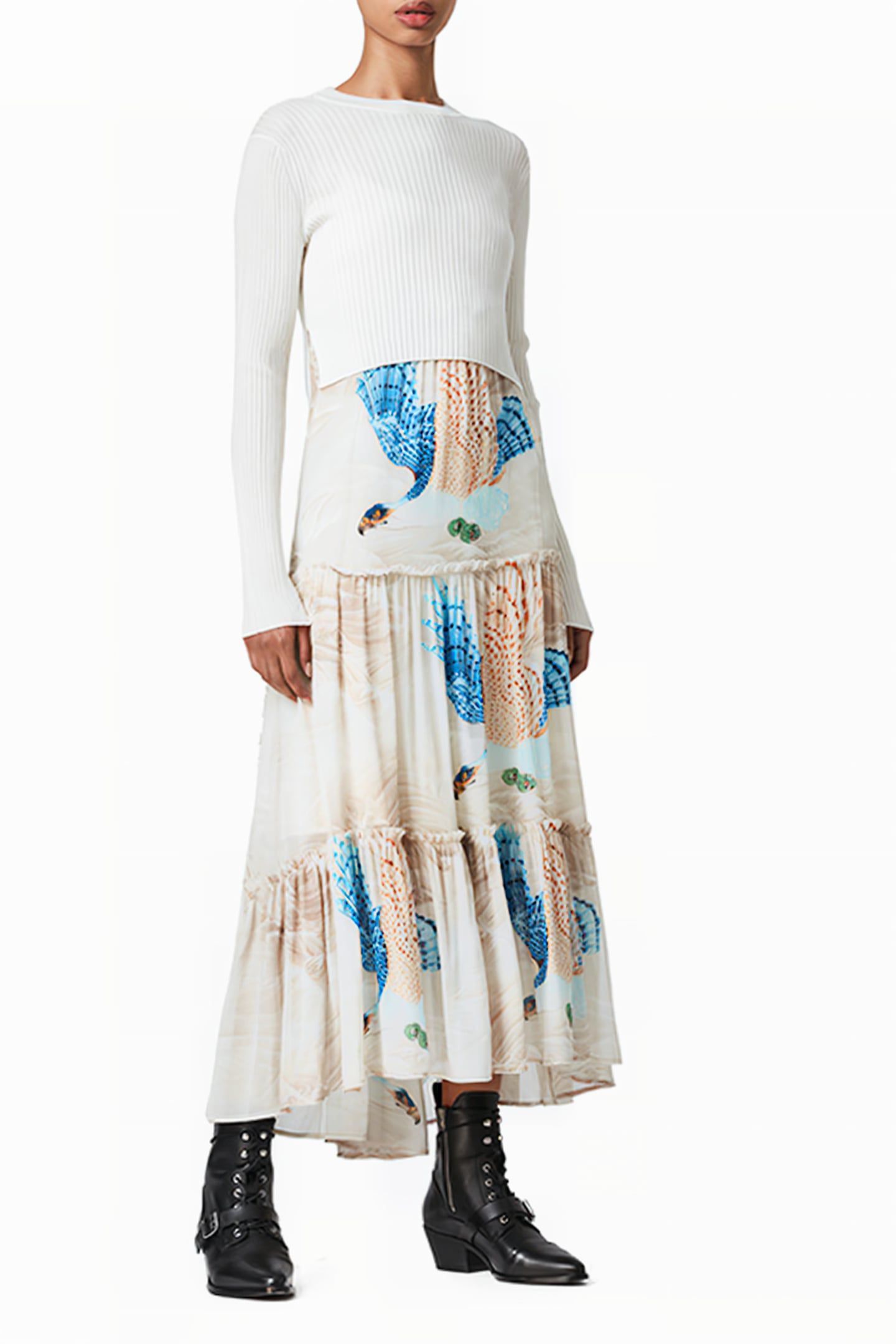 TILLY SWOOP DRESS ECRU WHITE 3