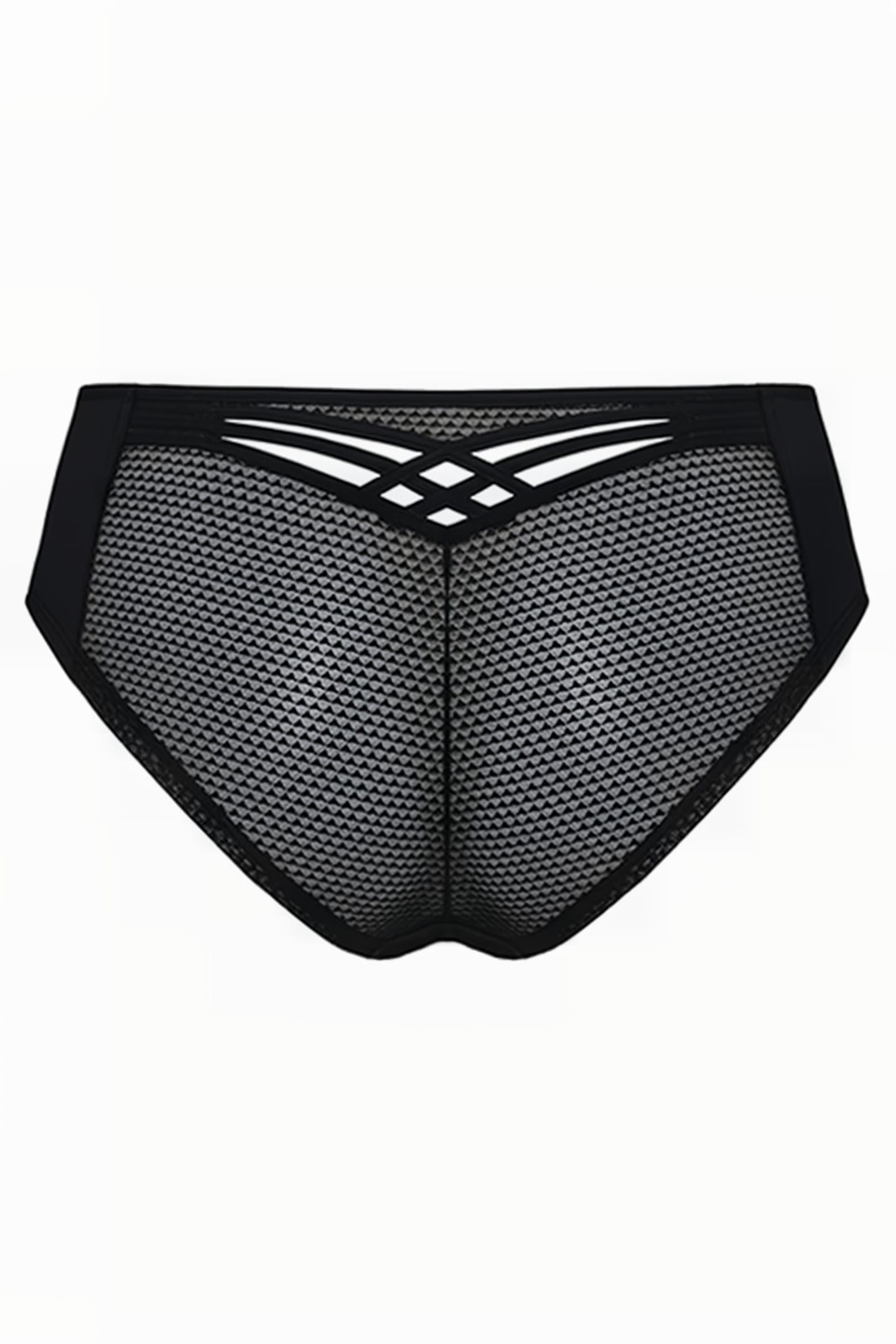 DAME DE PARIS BLACK PYRAMID MESH BRAZILIAN BRIEFS 4