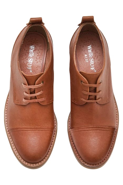 CHUNKY LACE UP SHOE BOOT MID TAN 3