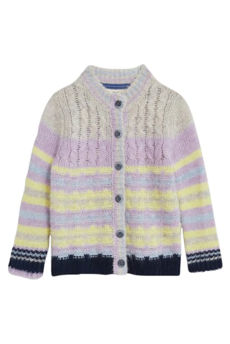 MINI ORCHID CABLE CARDI PURPLE MULTI 1