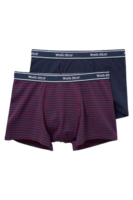 2PACK BOXERS- PLAIN AND STRIPE NAVY MULTI 1