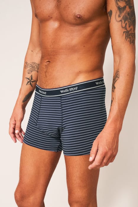 2PACK BOXERS- PLAIN AND STRIPE NAVY MULTI 2