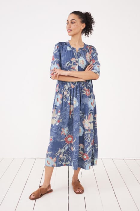 CLAUDIA LINEN BLEND DRE BLUE 2